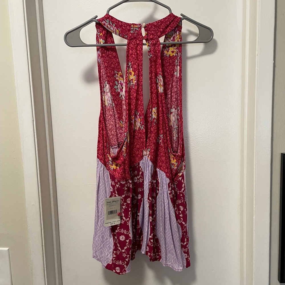 Free People Ob764001 Raspberry Combo Halter Top - Picture 5 of 5
